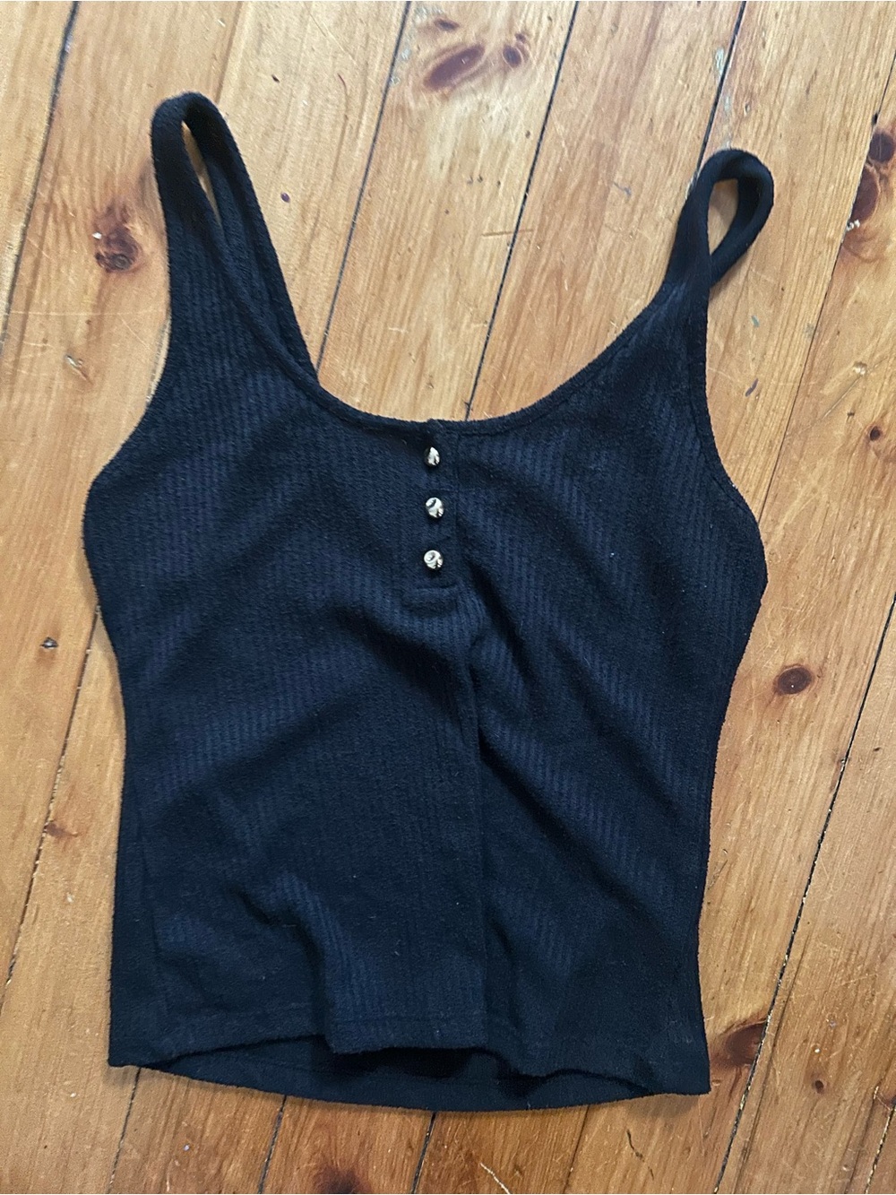 H&M black rib knit vest tank top medium